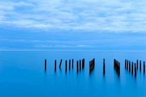pali, azzurro, mare, nuvole, cielo, lago