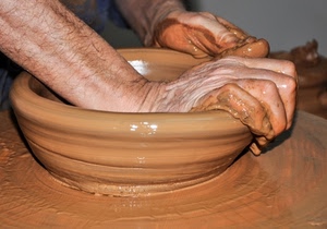 mani, artigiano, creta, vaso, argilla, marrone, tornio, artigianato, vasaio
