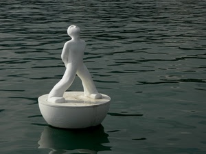 acqua, statua, bianco, scultura, lago, bianca, riflesso, uomo, fontana, onde, cammina, fiume, marmo, mare, semisfera