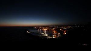 luci, notte, mare, porto, cielo, città, panorama, notturno, tramonto, acqua, alba, riflessi